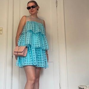 Sea Blue Ocean tiered mini dress